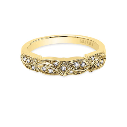 Pavé Leaf Floral Diamond Wedding Band