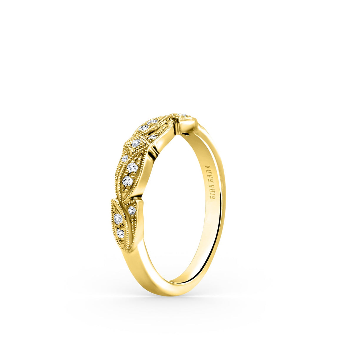 Pavé Leaf Floral Diamond Wedding Band