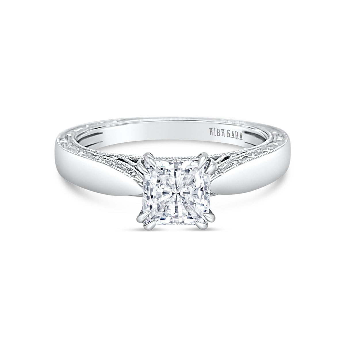 Filigree Solitaire Diamond Engagement Ring