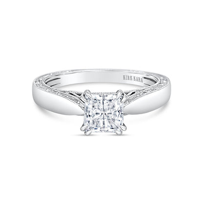 Filigree Solitaire Diamond Engagement Ring