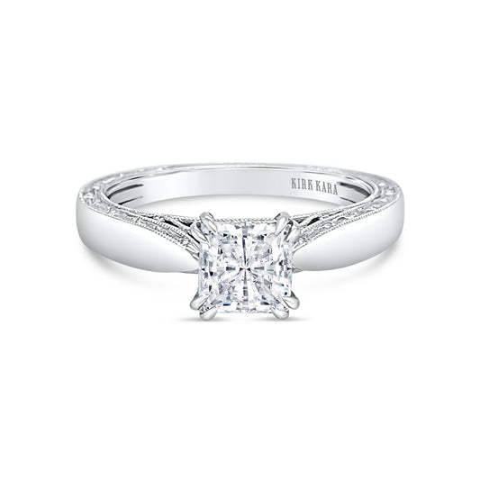 Filigree Solitaire Diamond Engagement Ring