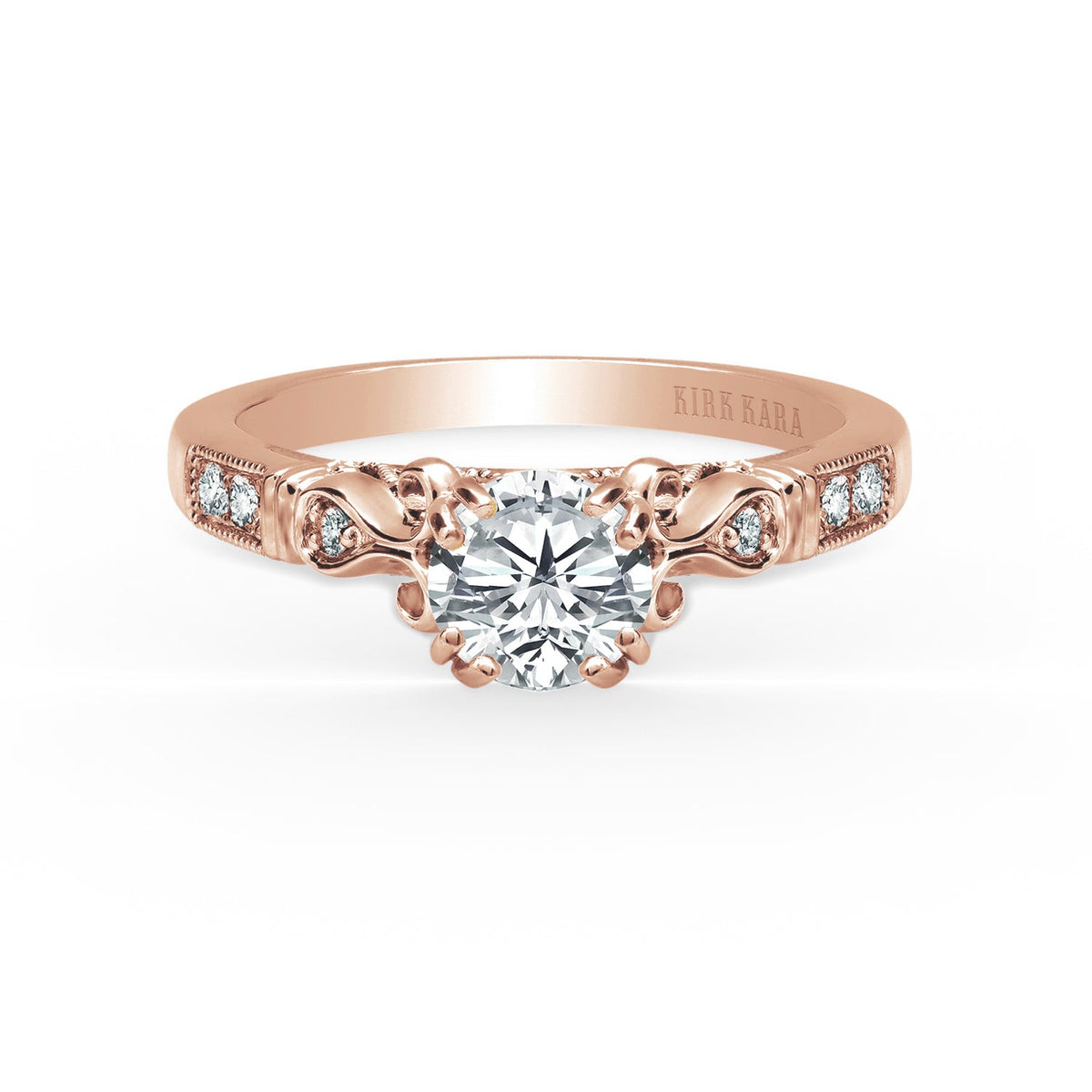 Ribbon Filigree Diamond Engagement Ring