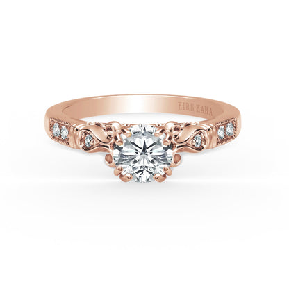 Ribbon Filigree Diamond Engagement Ring