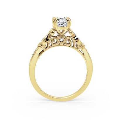 Ribbon Filigree Diamond Engagement Ring