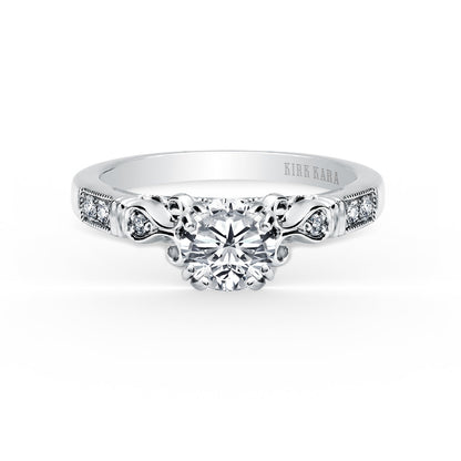 Ribbon Filigree Diamond Engagement Ring
