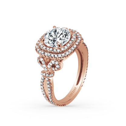Prong Set Double Halo Diamond Engagement Ring