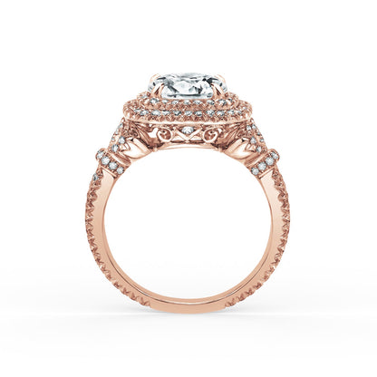 Prong Set Double Halo Diamond Engagement Ring