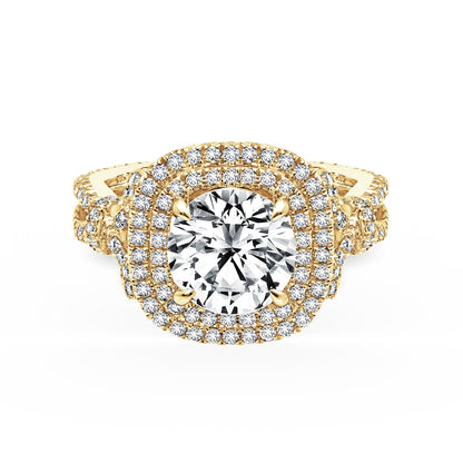 Prong Set Double Halo Diamond Engagement Ring