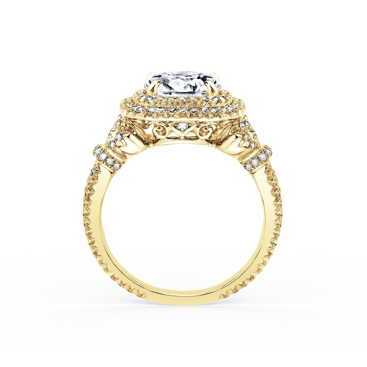 Prong Set Double Halo Diamond Engagement Ring