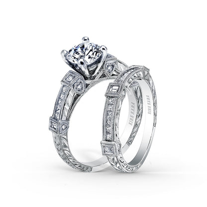 Modern Channel Detailed Diamond Wedding Band