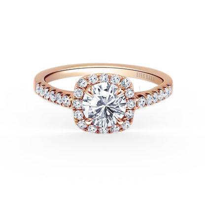 Classic Delicate Prong Set Halo Diamond Engagement Ring