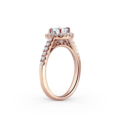 Classic Delicate Prong Set Halo Diamond Engagement Ring