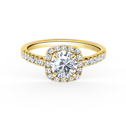 Classic Delicate Prong Set Halo Diamond Engagement Ring