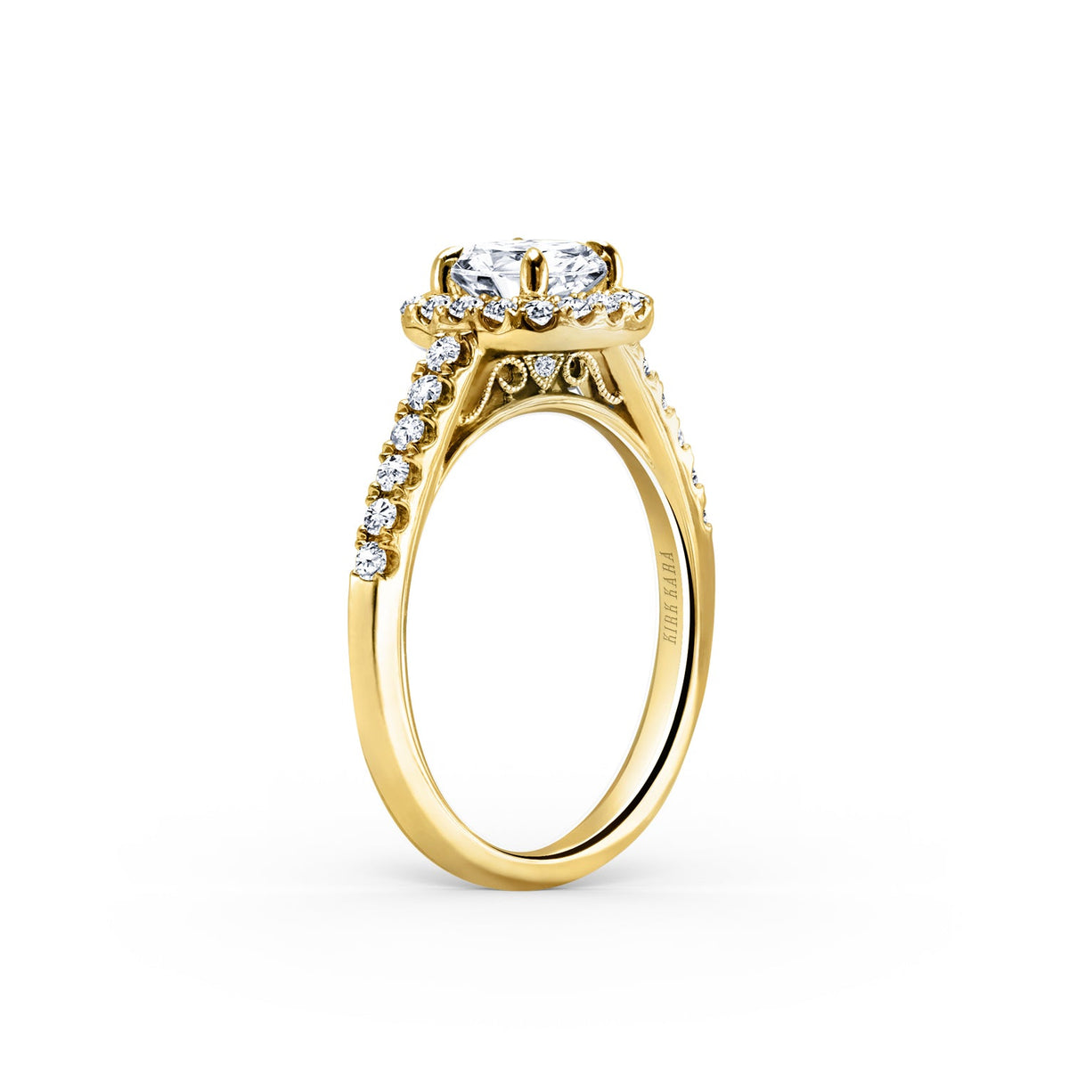Classic Delicate Prong Set Halo Diamond Engagement Ring