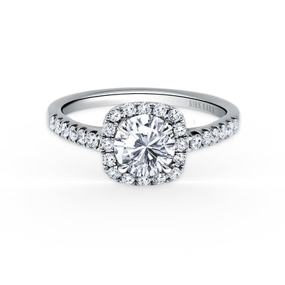 Classic Delicate Prong Set Halo Diamond Engagement Ring