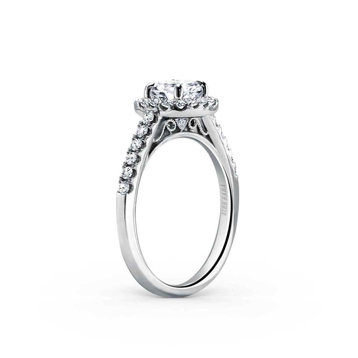 Classic Delicate Prong Set Halo Diamond Engagement Ring