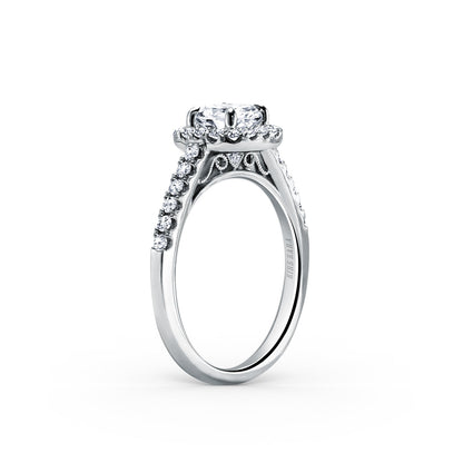 Classic Delicate Prong Set Halo Diamond Engagement Ring