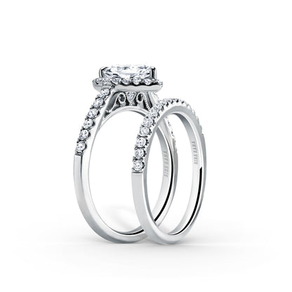Classic Delicate Prong Set Halo Diamond Engagement Ring
