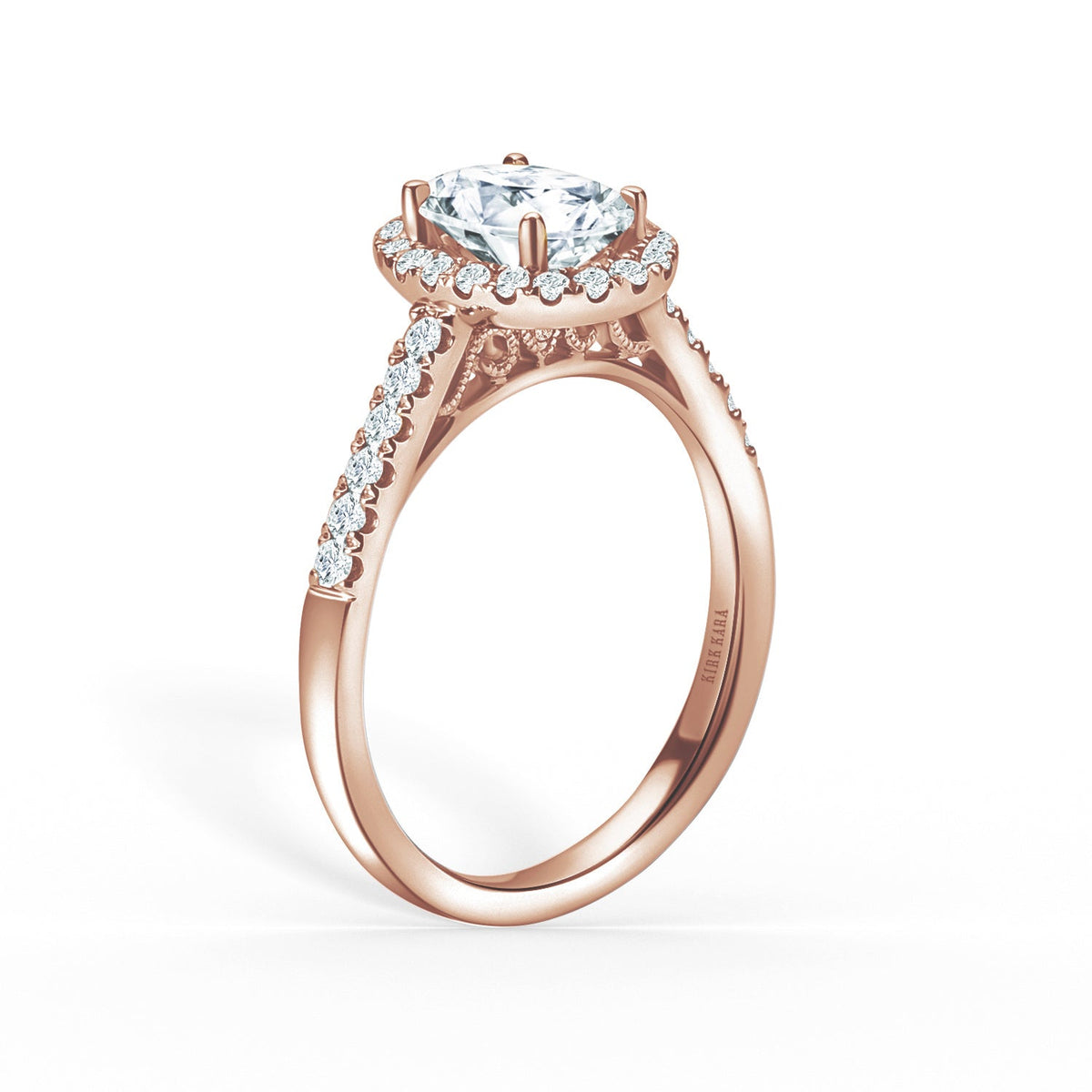Classic Delicate Prong Set Halo Diamond Engagement Ring