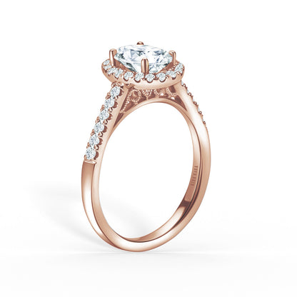 Classic Delicate Prong Set Halo Diamond Engagement Ring