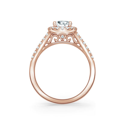 Classic Delicate Prong Set Halo Diamond Engagement Ring