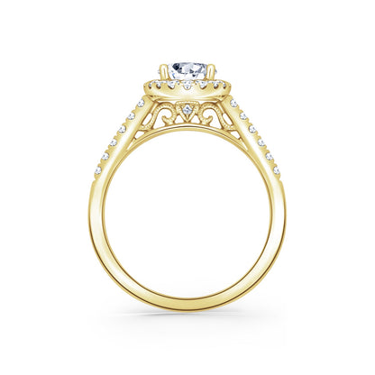 Classic Delicate Prong Set Halo Diamond Engagement Ring
