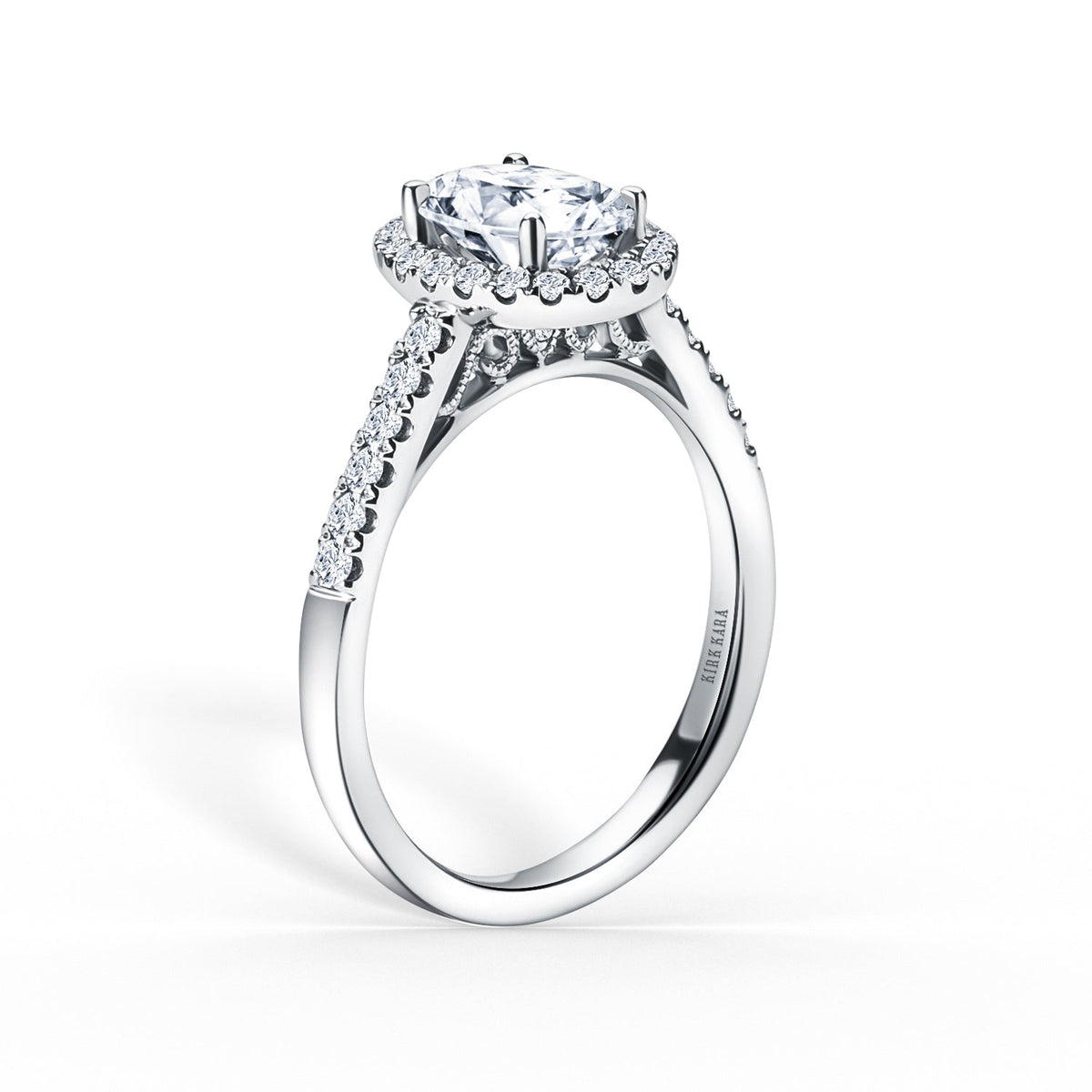Classic Delicate Prong Set Halo Diamond Engagement Ring