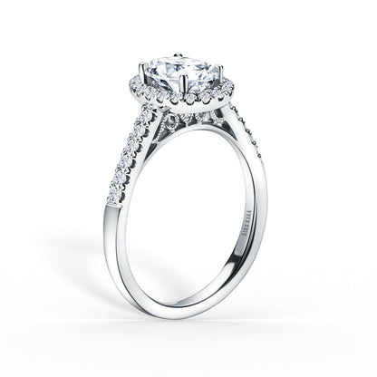 Classic Delicate Prong Set Halo Diamond Engagement Ring