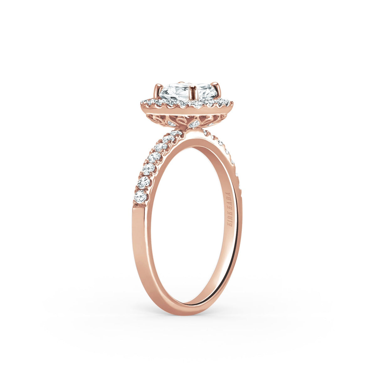 Modern Halo Diamond Engagement Ring