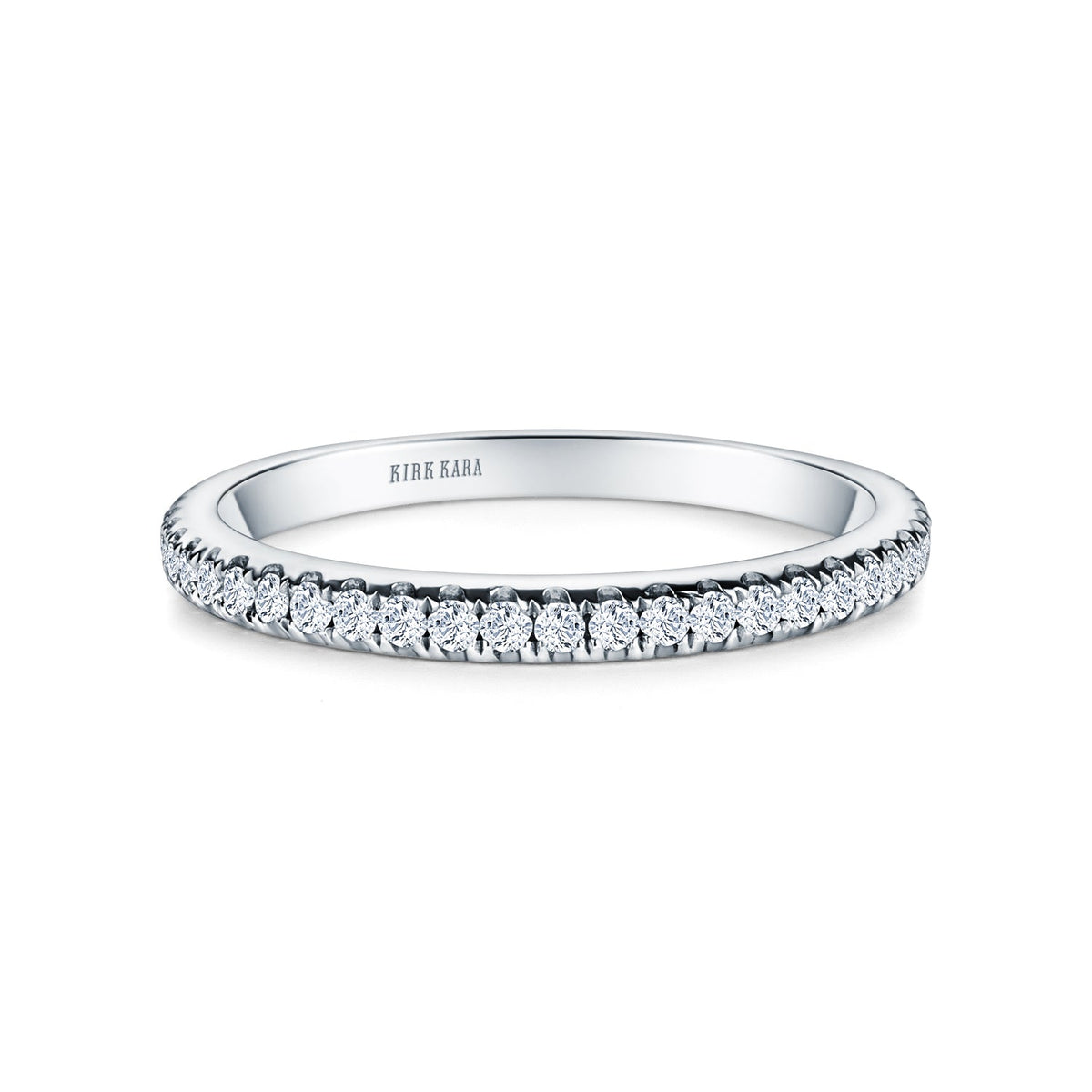 Thin Delicate Prong Set Diamond Wedding Band