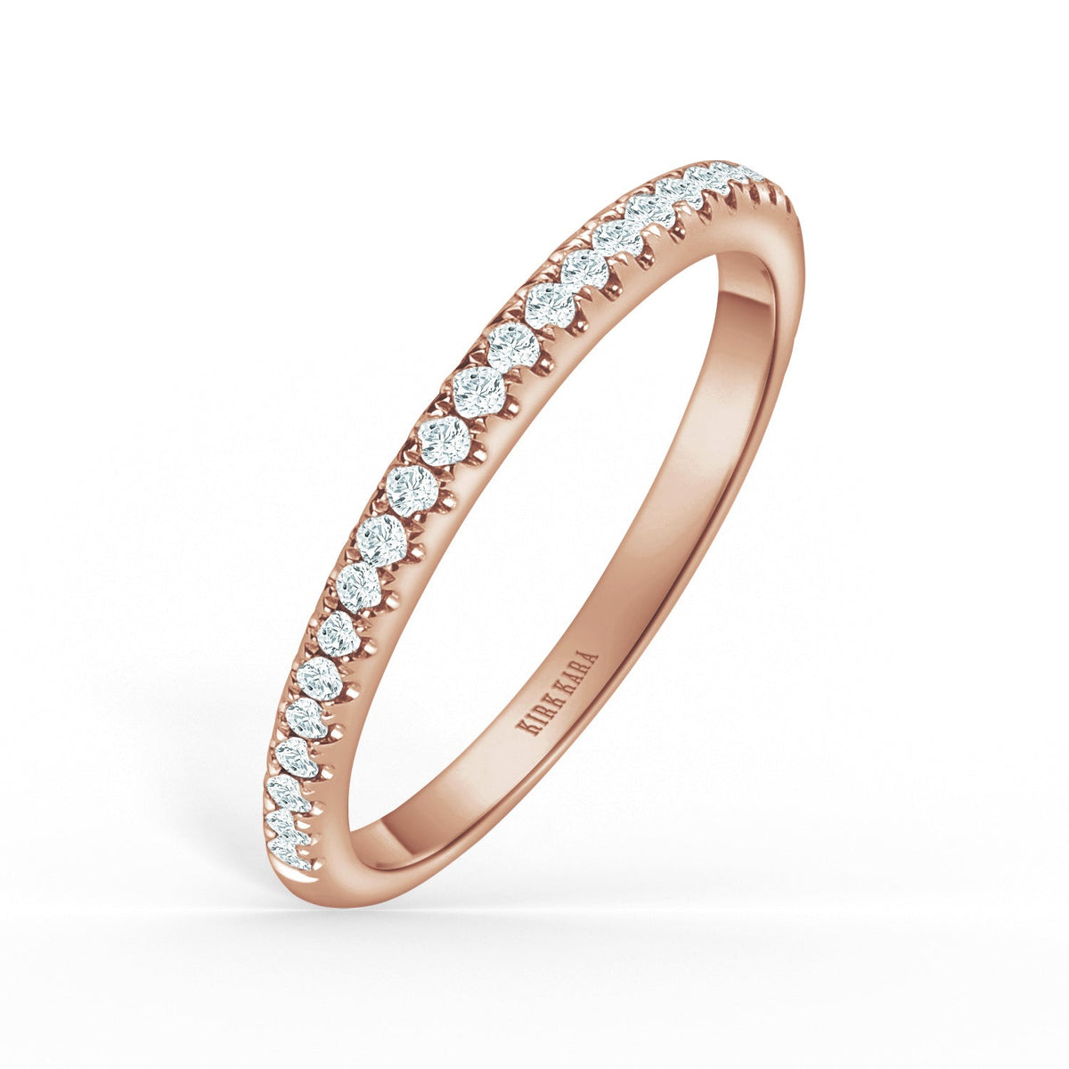 Thin Delicate Prong Set Diamond Wedding Band
