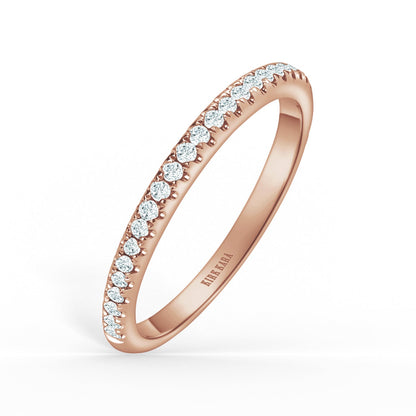 Thin Delicate Prong Set Diamond Wedding Band