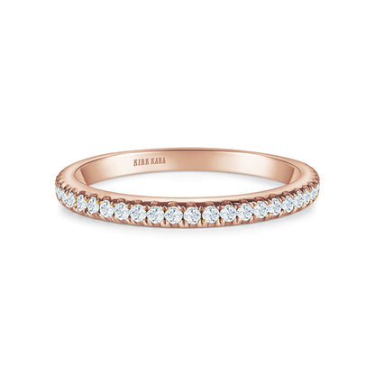 Thin Delicate Prong Set Diamond Wedding Band