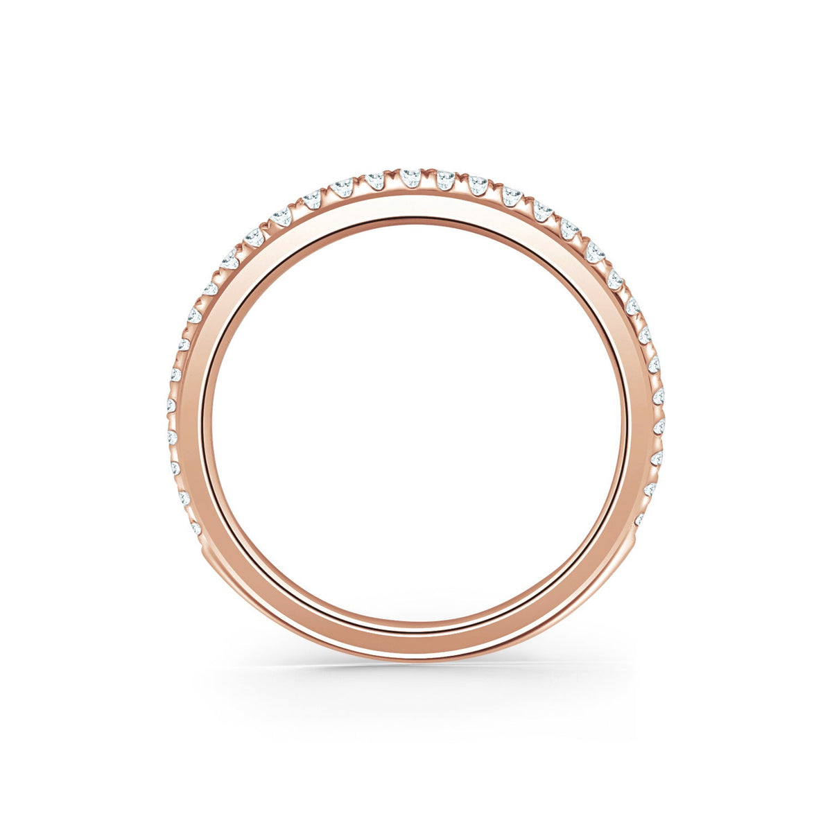 Thin Delicate Prong Set Diamond Wedding Band