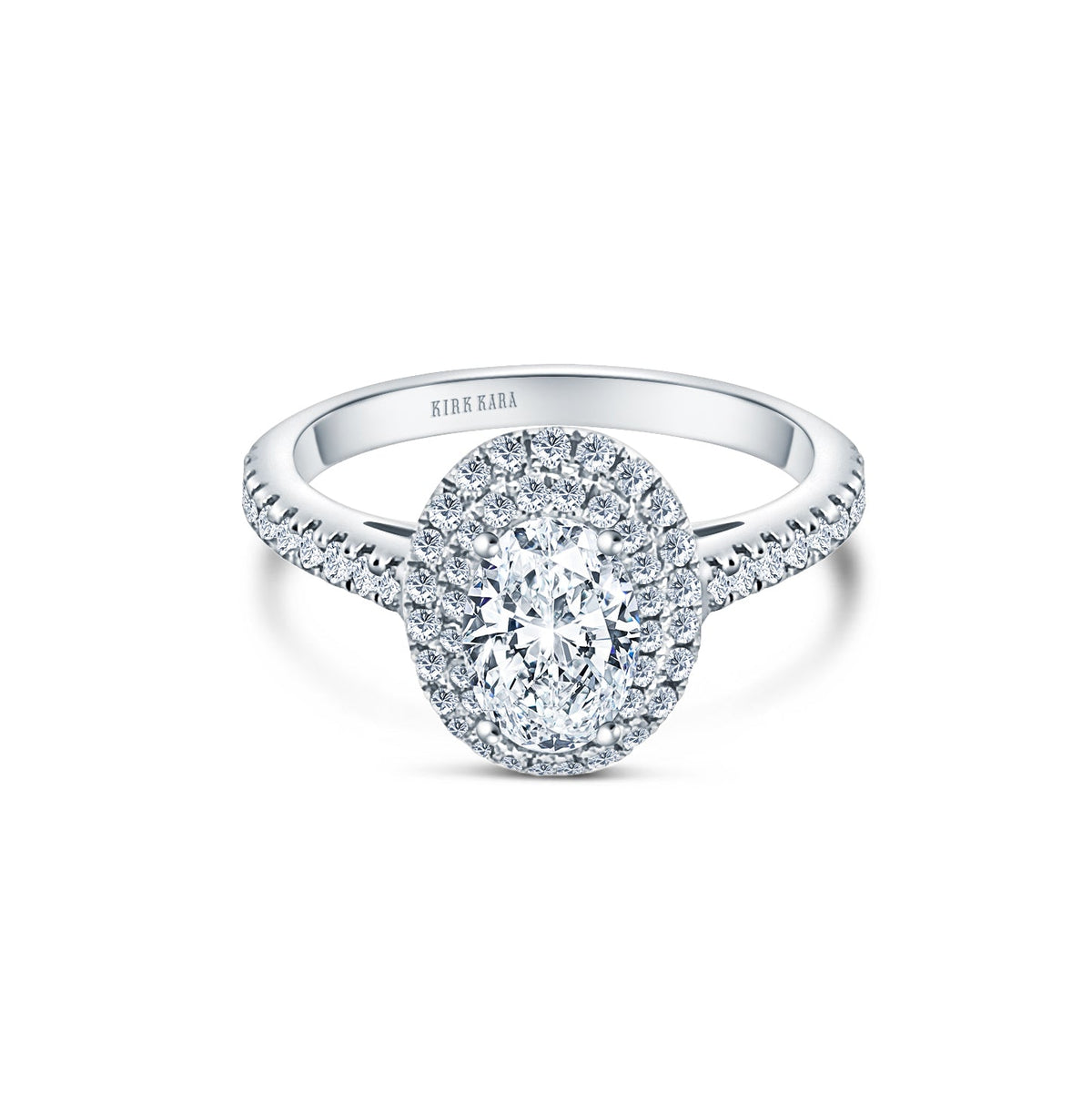 Classic Delicate Prong Set Double Halo Diamond Engagement Ring