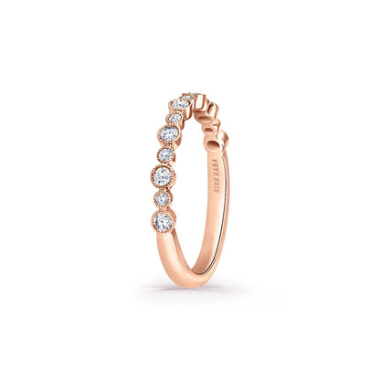 Boho Bubble Milgrain Diamond Wedding Band