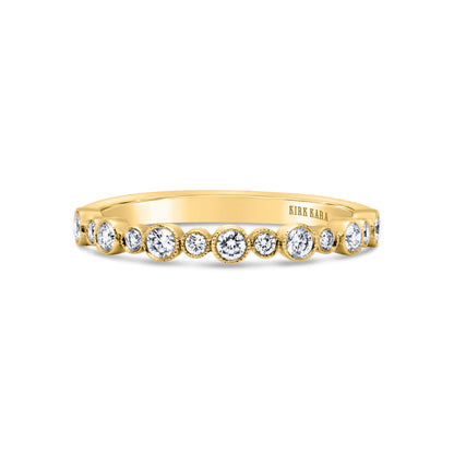 Boho Bubble Milgrain Diamond Wedding Band