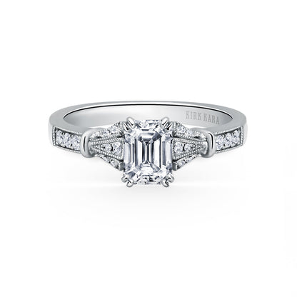 Three Leaf Diamond Engagement Ring