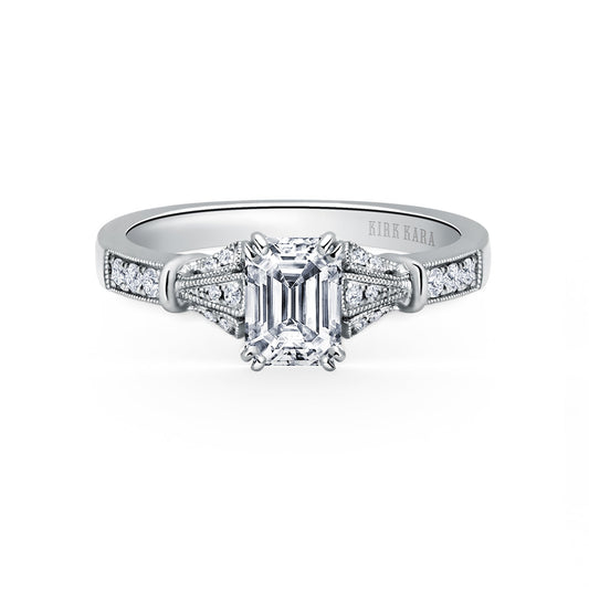 Three Leaf Diamond Engagement Ring