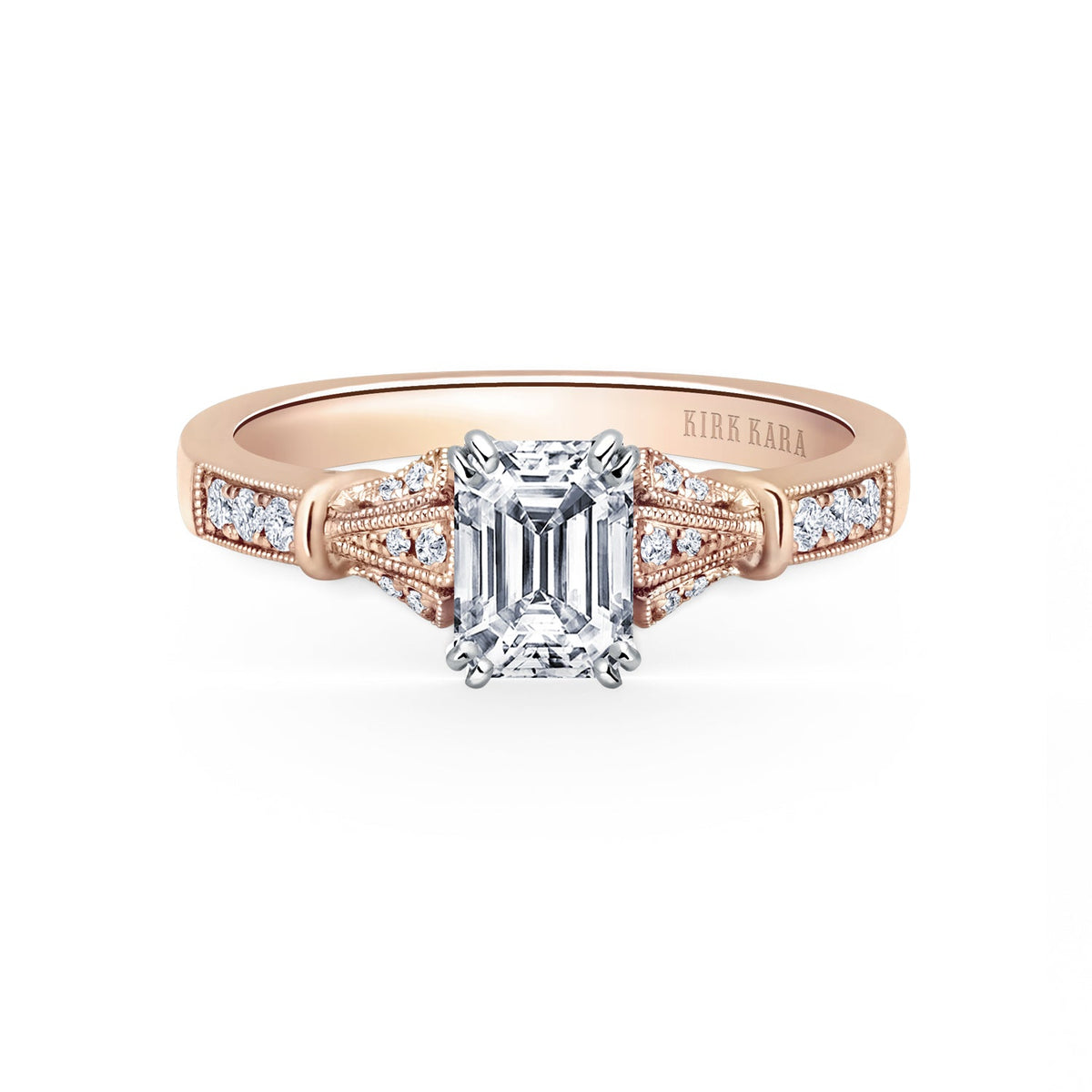 Three Leaf Diamond Engagement Ring