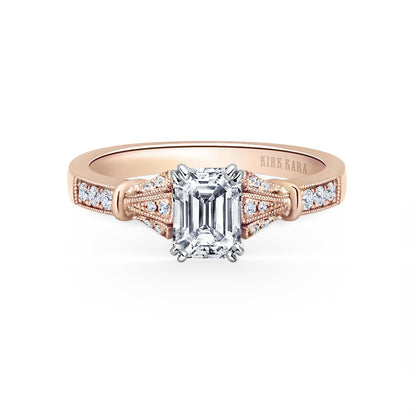 Three Leaf Diamond Engagement Ring