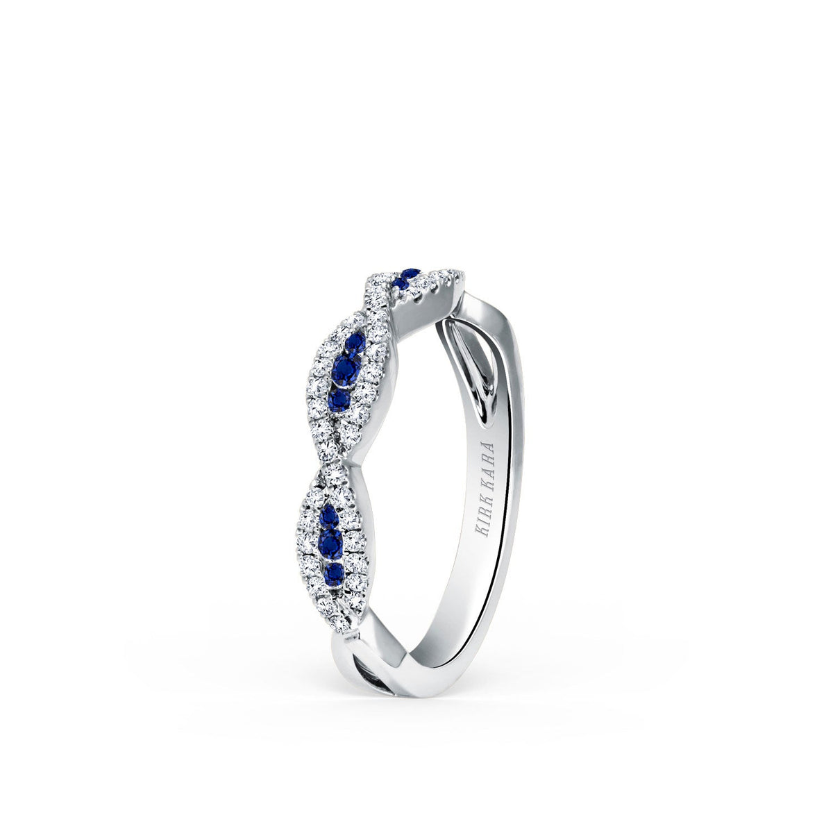 Classic Twist Channel Blue Sapphire Wedding Band
