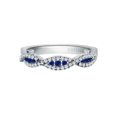 Classic Twist Channel Blue Sapphire Wedding Band