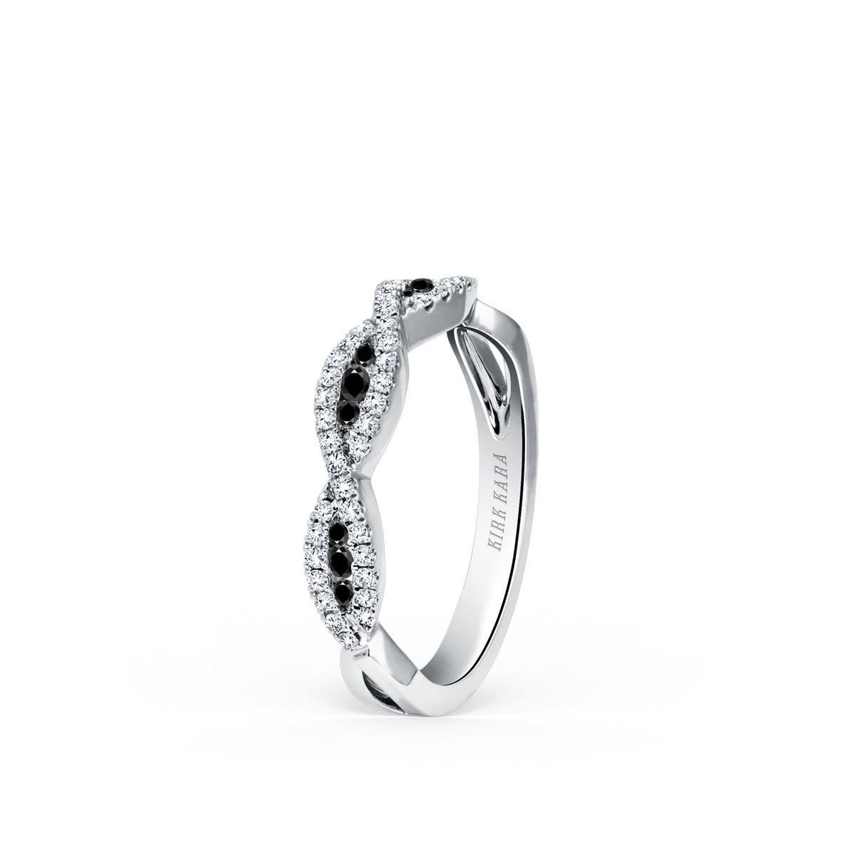 Classic Twist Channel Black Diamond Wedding Band