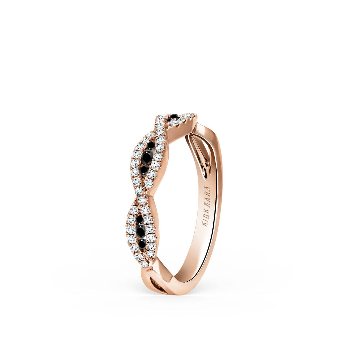Classic Twist Channel Black Diamond Wedding Band