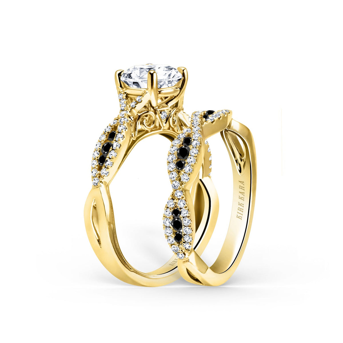 Classic Twist Channel Black Diamond Wedding Band