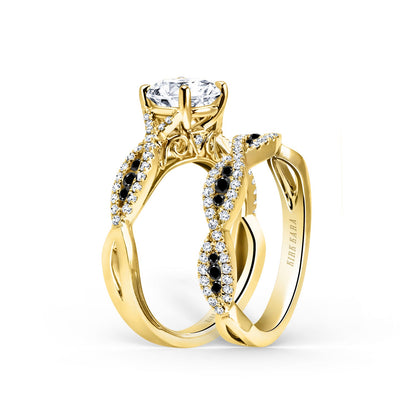 Classic Twist Channel Black Diamond Wedding Band