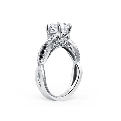 Channel Twist Black Diamond Engagement Ring