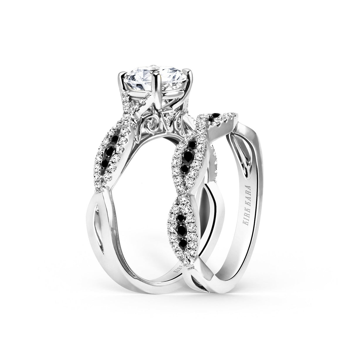 Classic Twist Channel Black Diamond Wedding Band