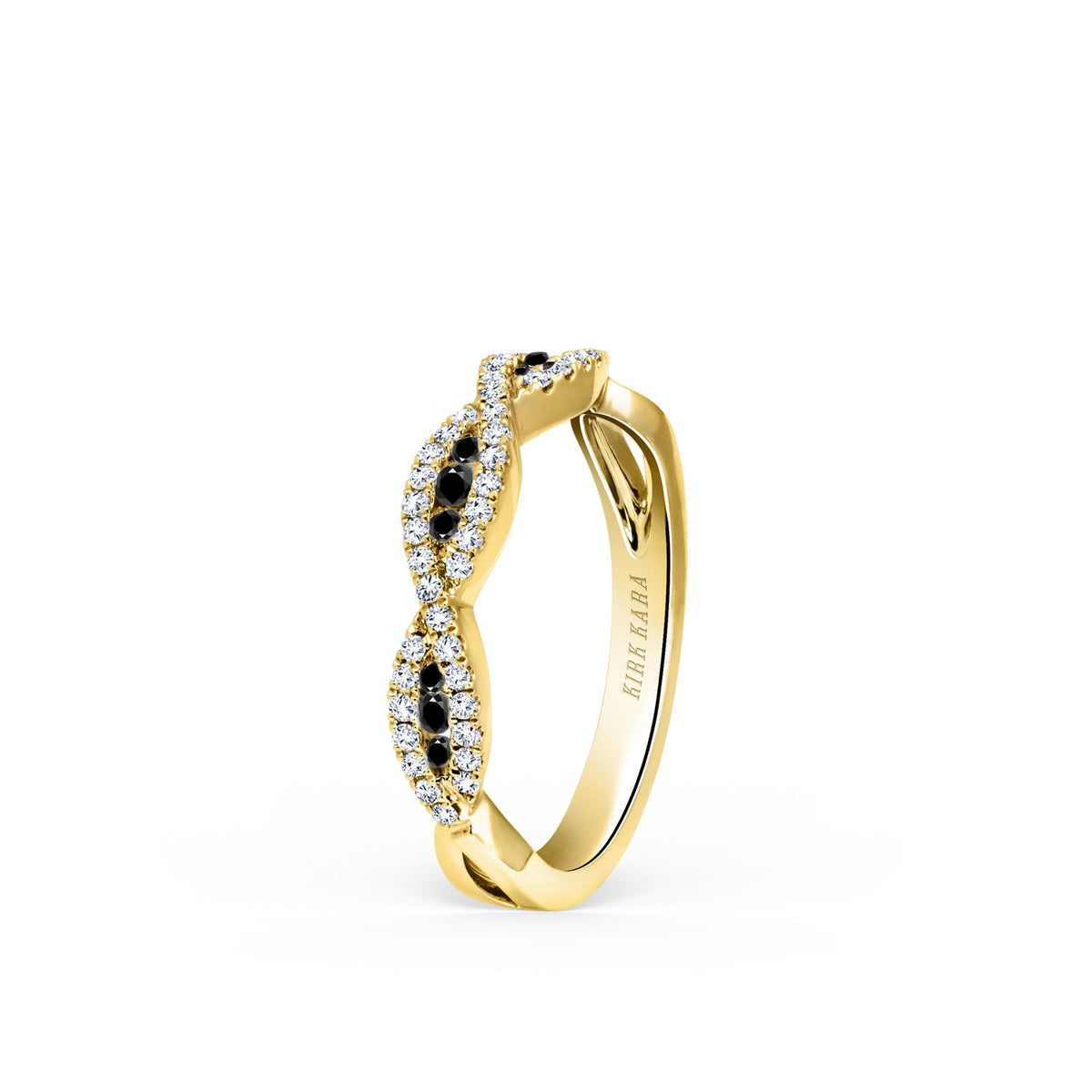 Classic Twist Channel Black Diamond Wedding Band